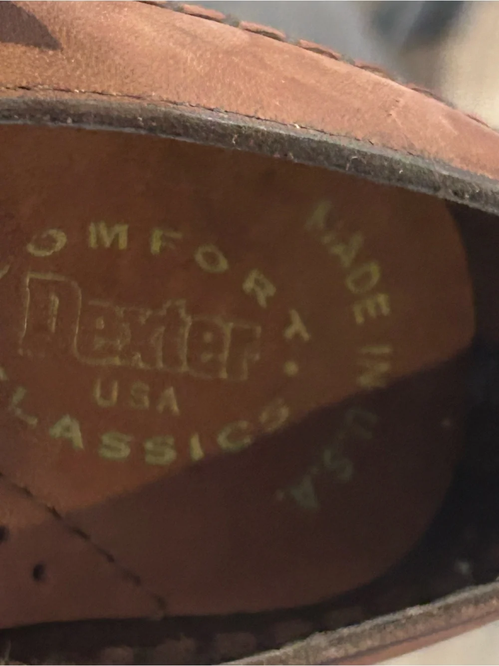 Dexter Brown Leather walkmocs made in USA 8.5